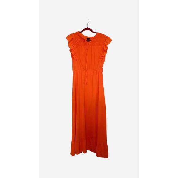 KATE and LILY Womens Dress Size 12 Orange V-Neck Solid. New With Tags - Picture 1 of 3